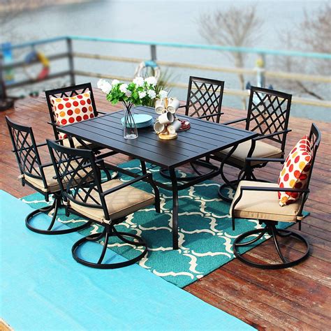 MF Studio Outdoor Patio 60 inch Rectangular Dining Table and Bistro ...