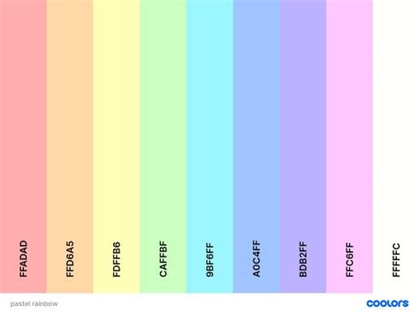 pastel rainbow in 2023 | Color palette design, Hex color palette, Color ...