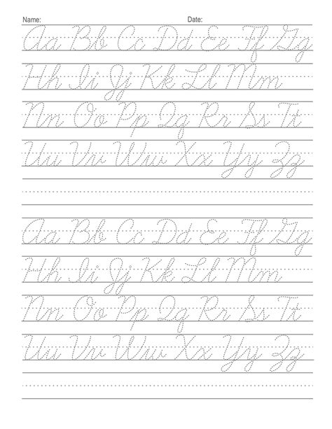 Cursive Handwriting Sheets, Cursive Letters Worksheet, Cursive Writing ...