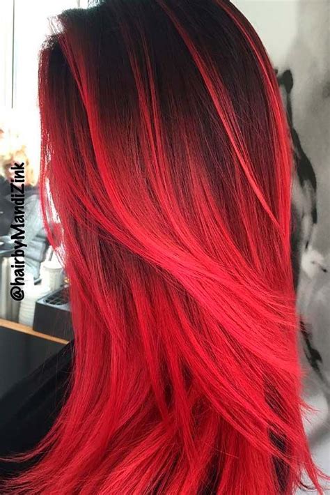 Ombre Bright Red Hair