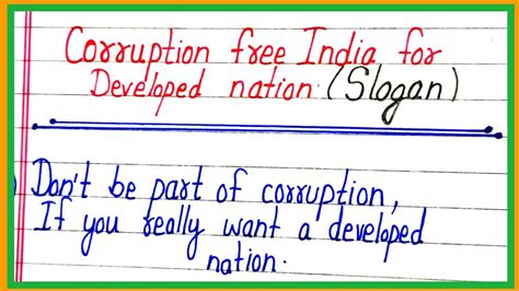 slogan on corruption free India for developed nation/bhrashtachar mukt ...