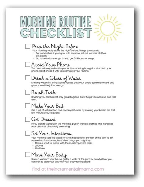 Daily Routine Chart Adults