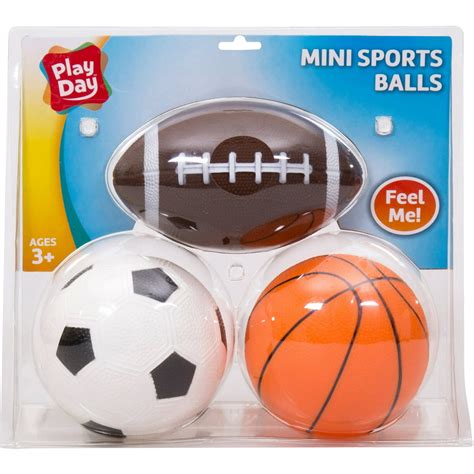 Play Day Mini Sports Balls, 3 Piece - Walmart.com - Walmart.com