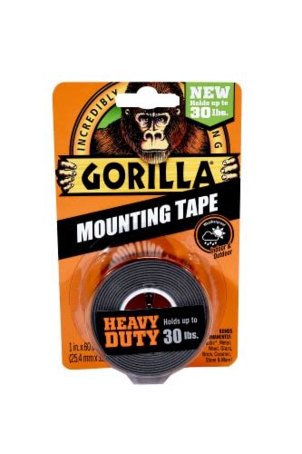 Gorilla® Heavy Duty Mounting Tape - Black, 60 in - Food 4 Less