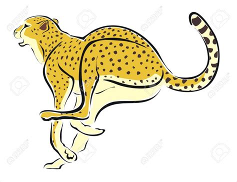 Cheetah Running Royalty Free Cliparts ... | Running drawing, Running ...