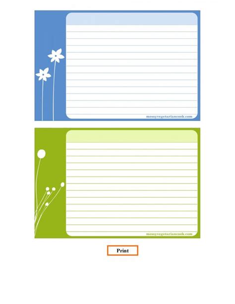 Free Printable Blank Flash Cards Template Awesome 47 Free Recipe Card ...