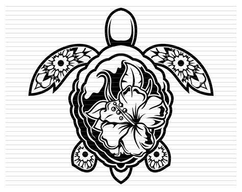 Hawaiian Turtle Drawing Outline