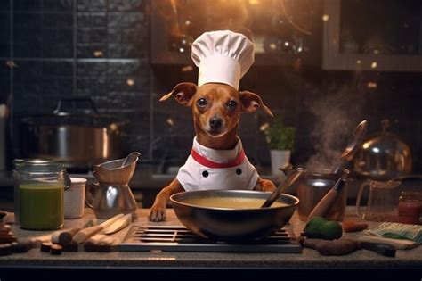 Premium AI Image | Chef dog cooking