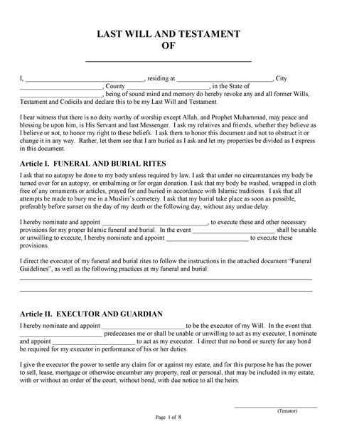 39 Last Will and Testament Forms & Templates ᐅ TemplateLab