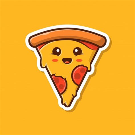 Premium Vector | Cute pizza mascot vector illustration. pizza sticker ...