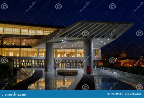 Night View of Acropolis Museum Stock Image - Image of greek, landmark ...