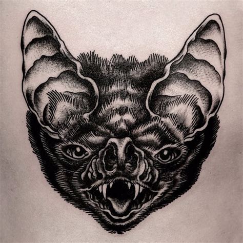 Tattoo uploaded by Ross Howerton • A very dark bust of a vampire bat by ...