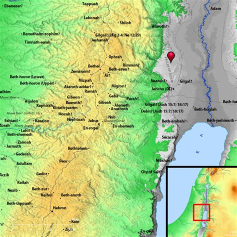 Bible Map: Valley of Zeboim (Valley of Achor)