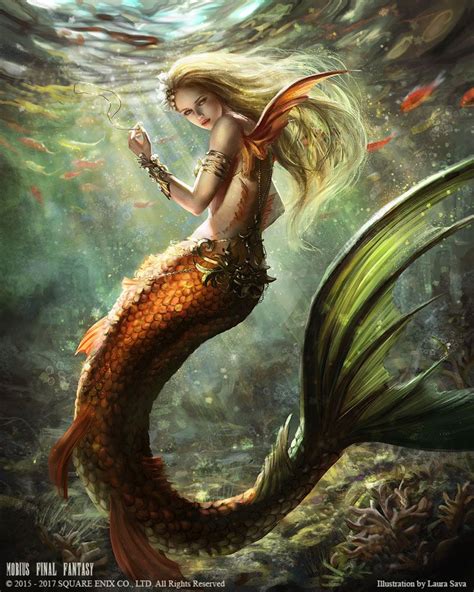 Mermaid from Mobius Final Fantasy | Mermaid artwork, Fantasy mermaid ...