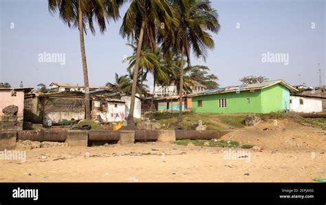 Monrovia Liberia Atlantic ocean beach trash pollution. Extreme poverty ...