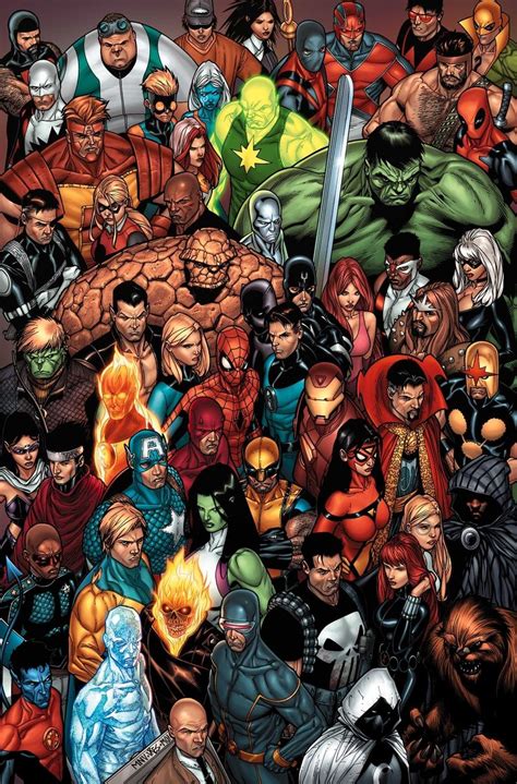 an image of a bunch of avengers characters in the style of comic book ...