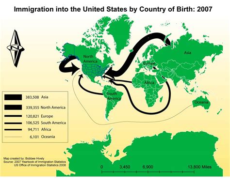 Topics In GIS: Week 9 Immigration Flow Maps