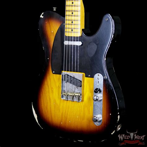 Fender Custom Shop 1952 Telecaster Relic Maple Neck Tone Sunburst Black ...