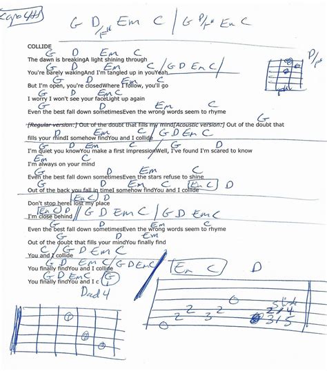 Collide (Howie Day) Guitar Chord Chart - Capo 4th | Ukulele songs ...