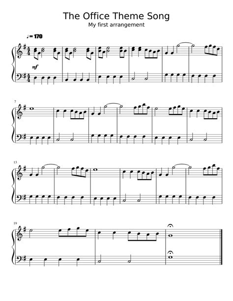 The Office Theme Song sheet music for Piano download free in PDF or MIDI