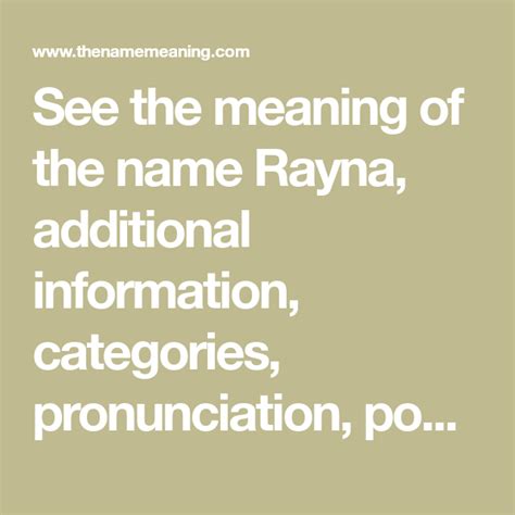 Name Rayna Meaning, Origin etc. - Girl Names - Baby Name Rayna | Names ...