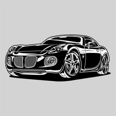 Black and White view car vector illustration for conceptual design ...