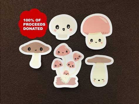 Kawaii Cute Mushroom Sticker Pack / Cute Stickers / Kawaii | Etsy