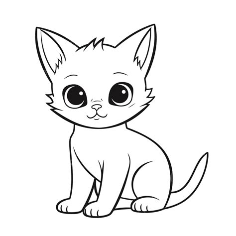 Cute Kitten Coloring Page Outline Sketch Drawing Vector, Wing Drawing ...