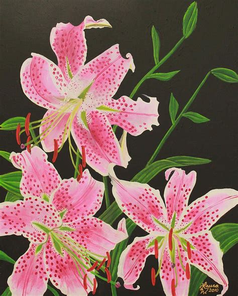 Stargazer II by Laura Wilson | Lily painting, Stargazer lily, Painting