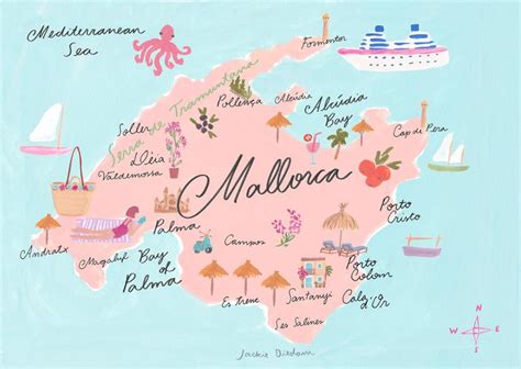 Jackie Diedam on Instagram: “Map of Mallorca! 💕 #jackieillustrated # ...