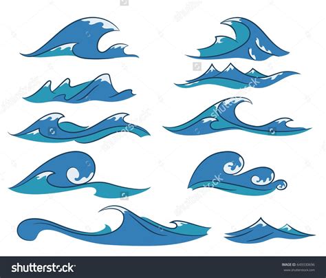 Vector Set Hand Drawn Cartoon Ocean Stock Vector (Royalty Free ...