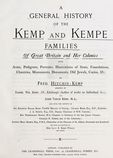 A general history of the Kemp and Kempe families of Great Britain and ...