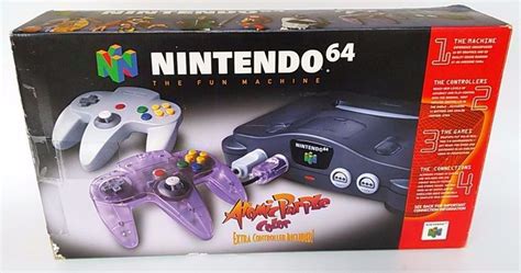 Nintendo 64 N64 Console Atomic Purple Set in Original Box W/ Turok 2 ...