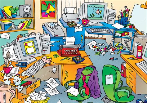 Very messy office with clutter Stock Photo by ©AlexBannykh 31116117