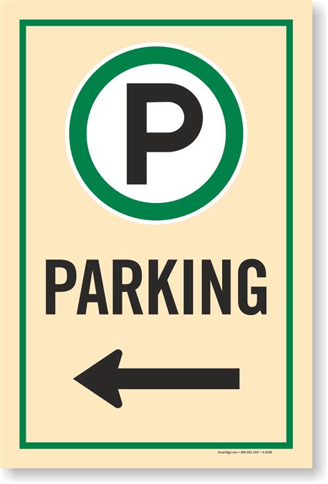 Parking Sign - Left Arrow Symbol Sign | Free & Fast Delivery, SKU - K-0368