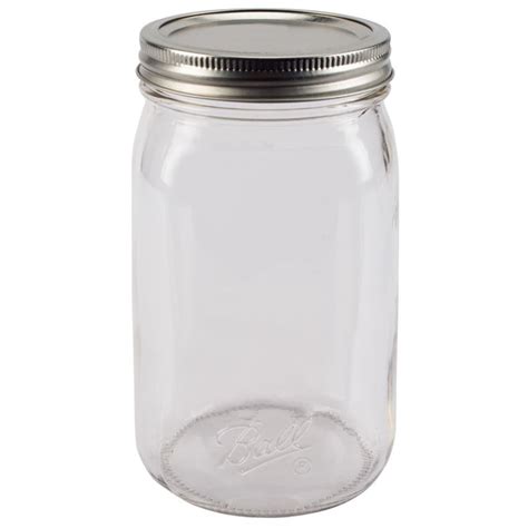 Ball Smooth-Sided Wide Mouth Quart 32 Oz. Glass Mason Jars - 12 Count ...