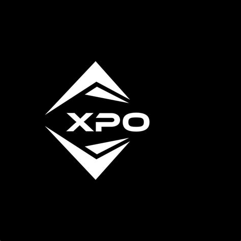 XPO abstract monogram shield logo design on black background. XPO ...