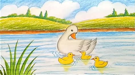 Duck And Ducklings Drawing