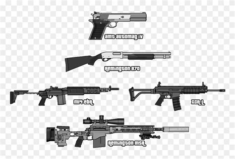 All Weapons From Gta V - Gta 6 Weapons, HD Png Download - 777x518 ...