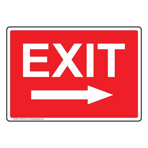 Enter / Exit Exit Sign - Exit (With Right Arrow)