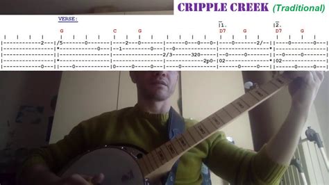 Cripple Creek - One take banjo cover - Bluegrass banjo - Tab on screen ...