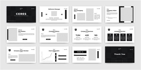 minimalist business presentation powerpoint template 10077053 Vector ...