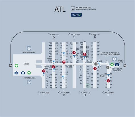 Hartsfield Jackson Atlanta International Airport | Airport map, Atlanta ...