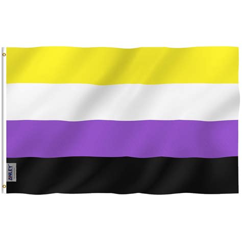 ANLEY Fly Breeze 3x5 Foot Non-Binary Pride Flag - Vivid Color and Fade ...