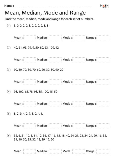 Mean Median And Mode Worksheets Grade 5