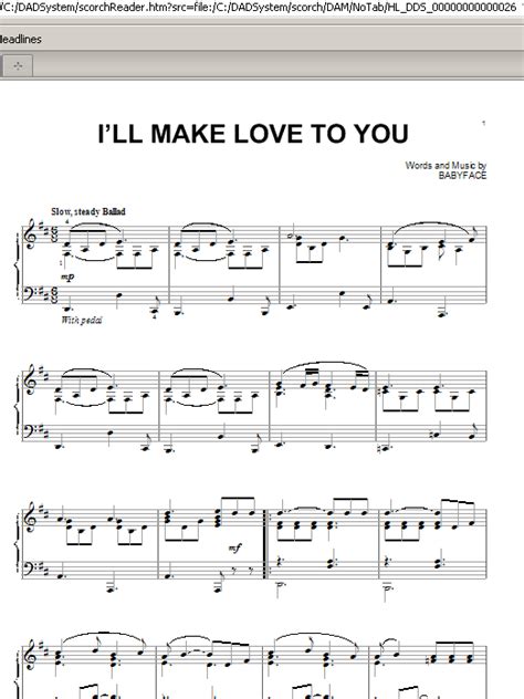 I'll Make Love To You | Sheet Music Direct