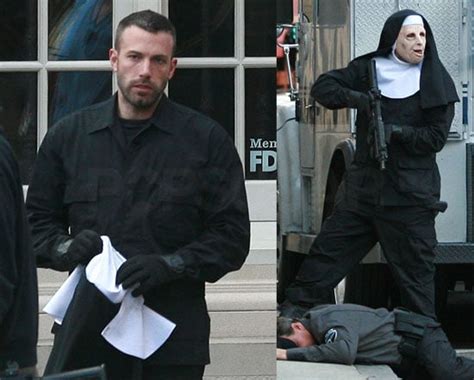 Photos of Ben Affleck Shooting a Robbery Scene in a Nun's Mask on the ...