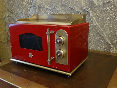 Red microwave oven retro style