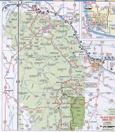 Printable Map Of Black Hills Sd