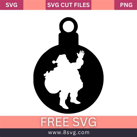 Santa Silhouette ornament for christmas SVG Free And Png Download ...